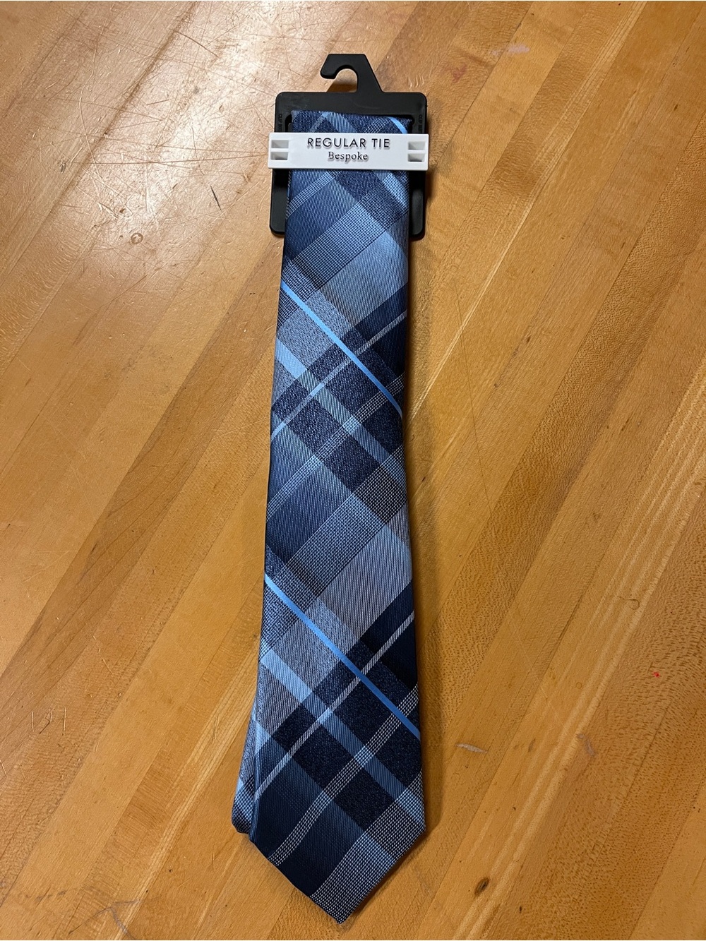 Bespoke Navy and Light Blue Plaid Tie